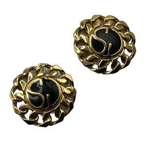 Vintage St.John Large Logo Clip Earrings